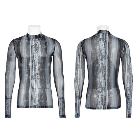 Post-apocalyptic style tight gauze T-shirt