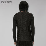 Goth knitted printed long sleeve T-shirt