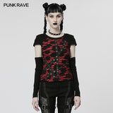 Punk Seperated Sleeves T-shirt