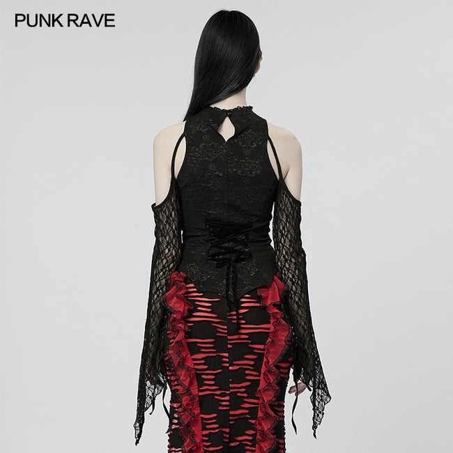 Goth Sexy Lace T-shirt, F.L / Black Goth Sexy Lace T-shirt, F.L / Black