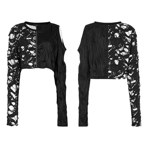 Goth Splicing Long Sleeves T-shirt