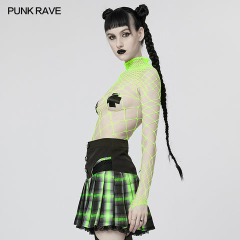 Punk one-piece mesh T-shirt