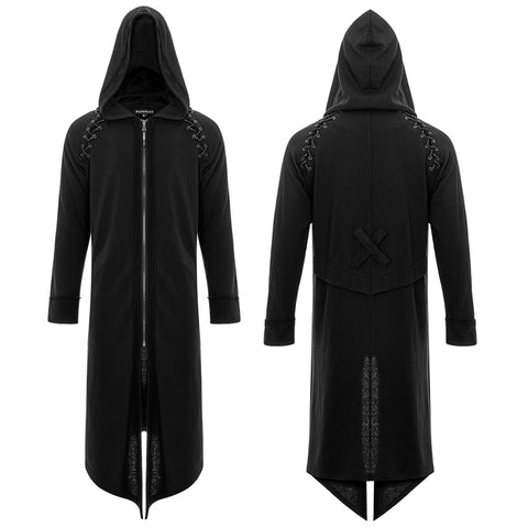 Punk  hoodie medium-length coat