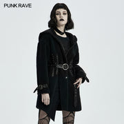 Goth Daily Wear Fleece Hooded Coat