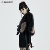 Punk Black Stripe Woollen Coat