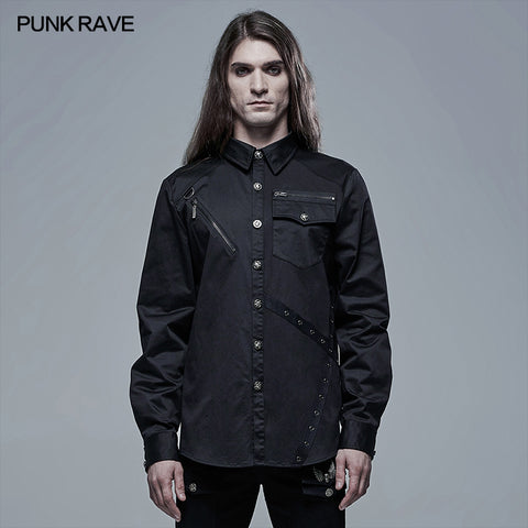 Punk Plaid Spliced Shirt