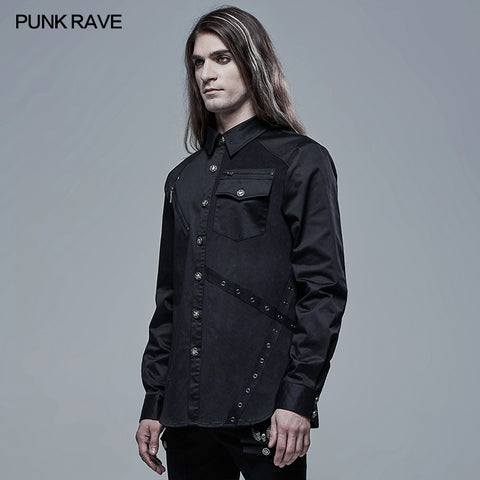 Punk Plaid Spliced Shirt