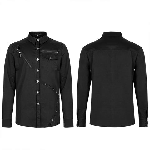 Punk Plaid Spliced Shirt