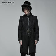 Goth handsome medium length embroidered jacket