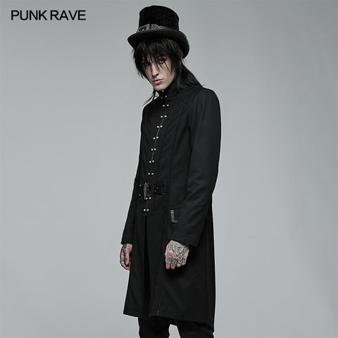 Goth handsome medium length embroidered jacket