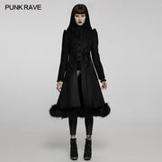 Goth gorgeous faux wool long coat