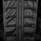 Punk faux wool medium length coat