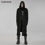 Dark pleated knitted long coat