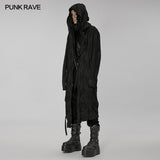Dark pleated knitted long coat