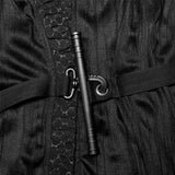Dark pleated knitted long coat