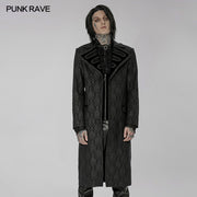 Goth print medium length coat