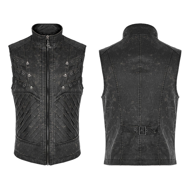 Post-apocalyptic style distressed vest