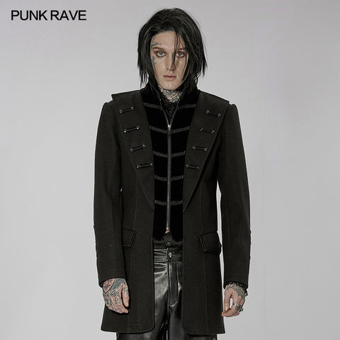 Goth faux wool coat