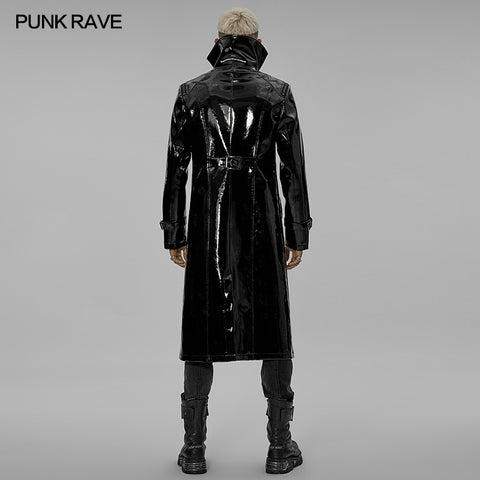 Goth patent leather long coat