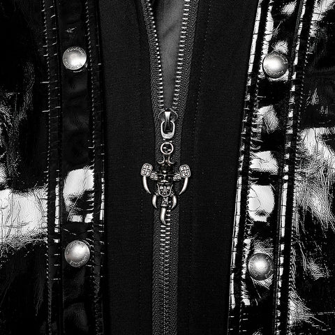 Goth patent leather long coat