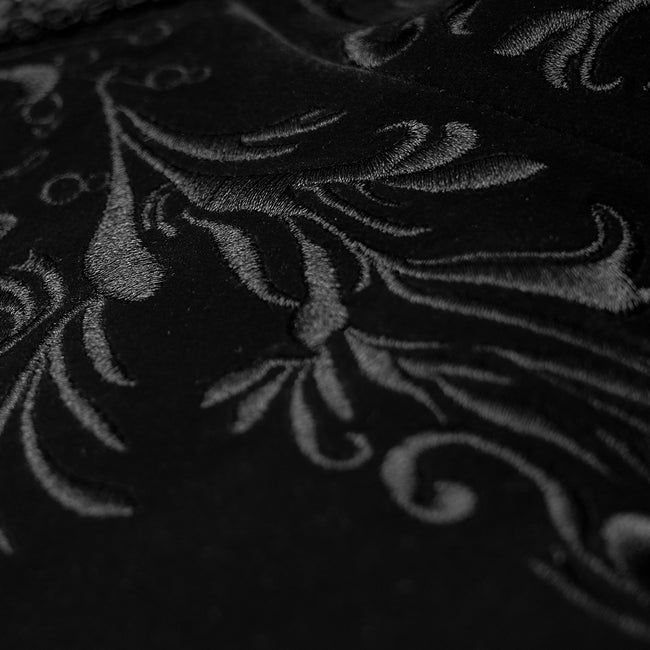 Elaborately embroidered gothic mid-length coat