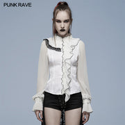 Gothic asymmetric jacquard shirt