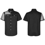 Punk asymmetric stitching shirt