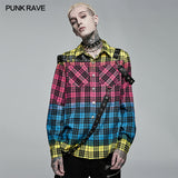 Punk Color Plaid Shirt