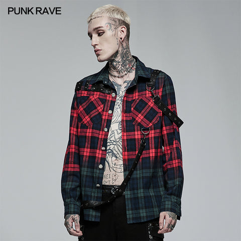 Punk Color Plaid Shirt