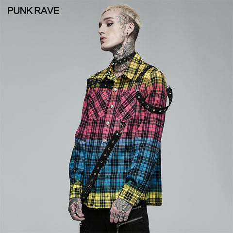 Punk Color Plaid Shirt