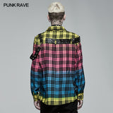 Punk Color Plaid Shirt
