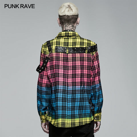 Punk Color Plaid Shirt