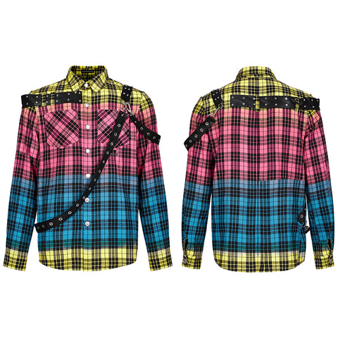 Punk Color Plaid Shirt